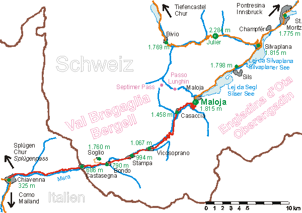 Karte Maloja