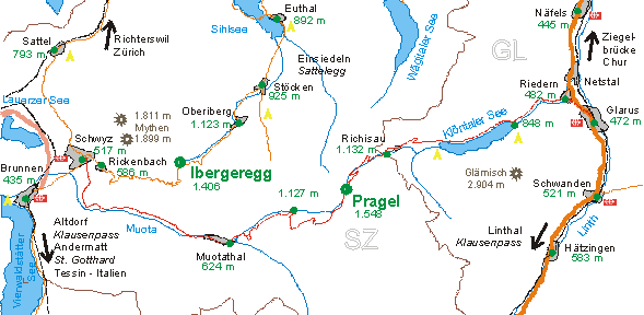 Karte Pragel